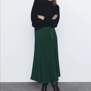 Zara Midi Pleated Skirt with Belt